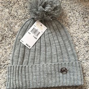 Michael Kors Pom Pom knit beanie - grey - NWT